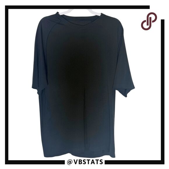 Lululemon Men's V-Neck Short Sleeve Active Athletic T-Shirt Black Size Medium - Picture 1 of 6